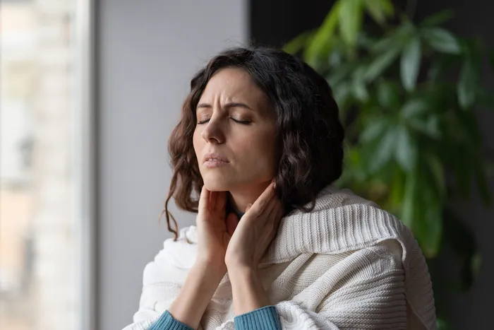 Woman with neck pain